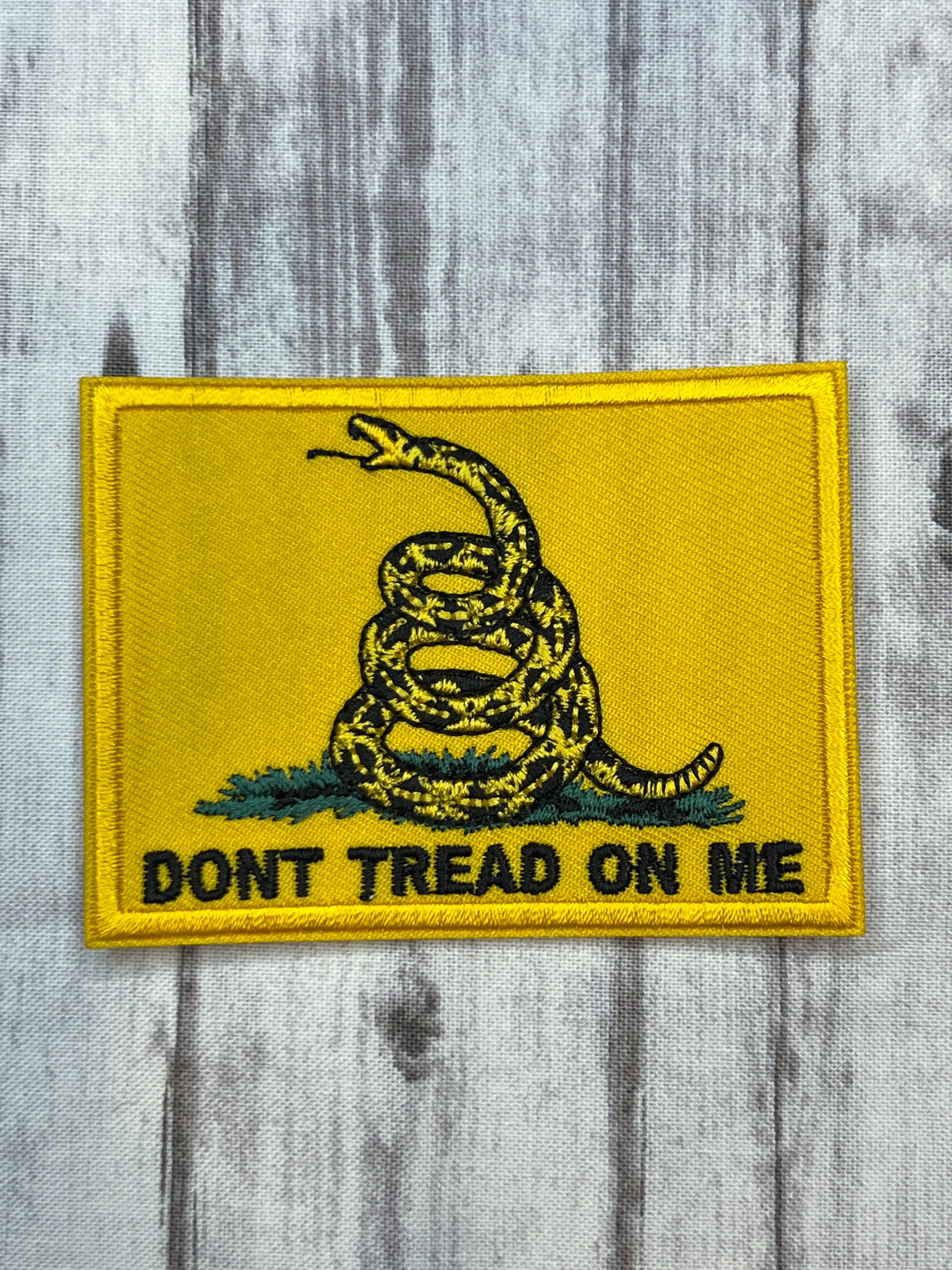 Don’t tread on me yellow iron on patch