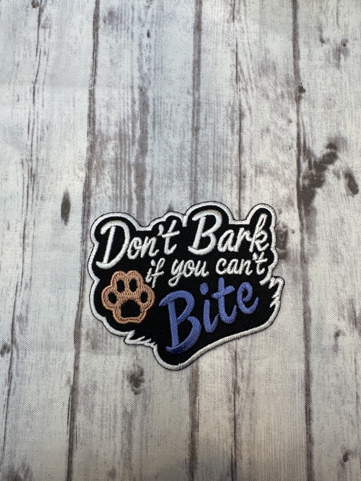 Don’t bark iron on patch