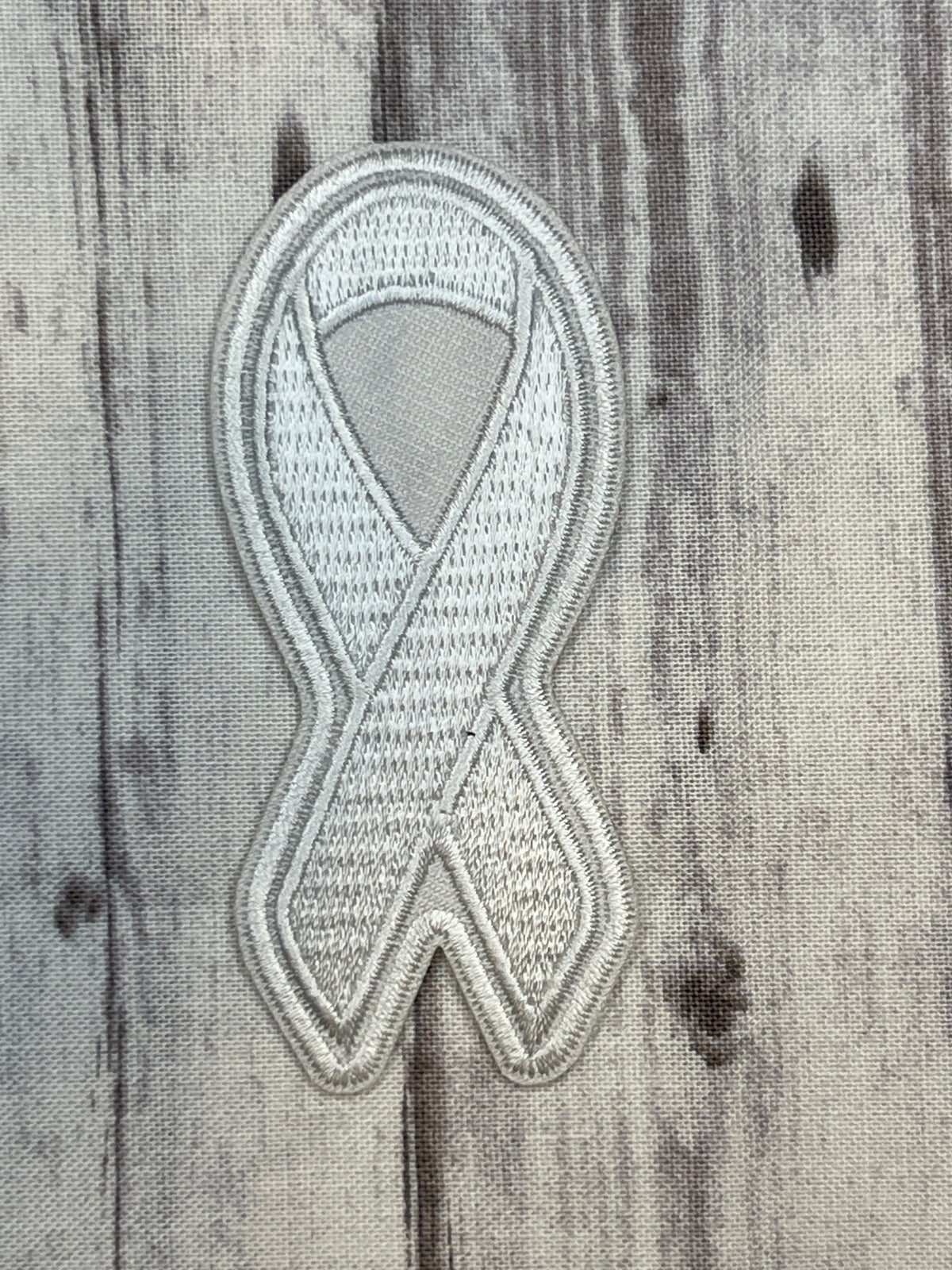 White Lung Cancer Awareness Ribbon Iron on Patch