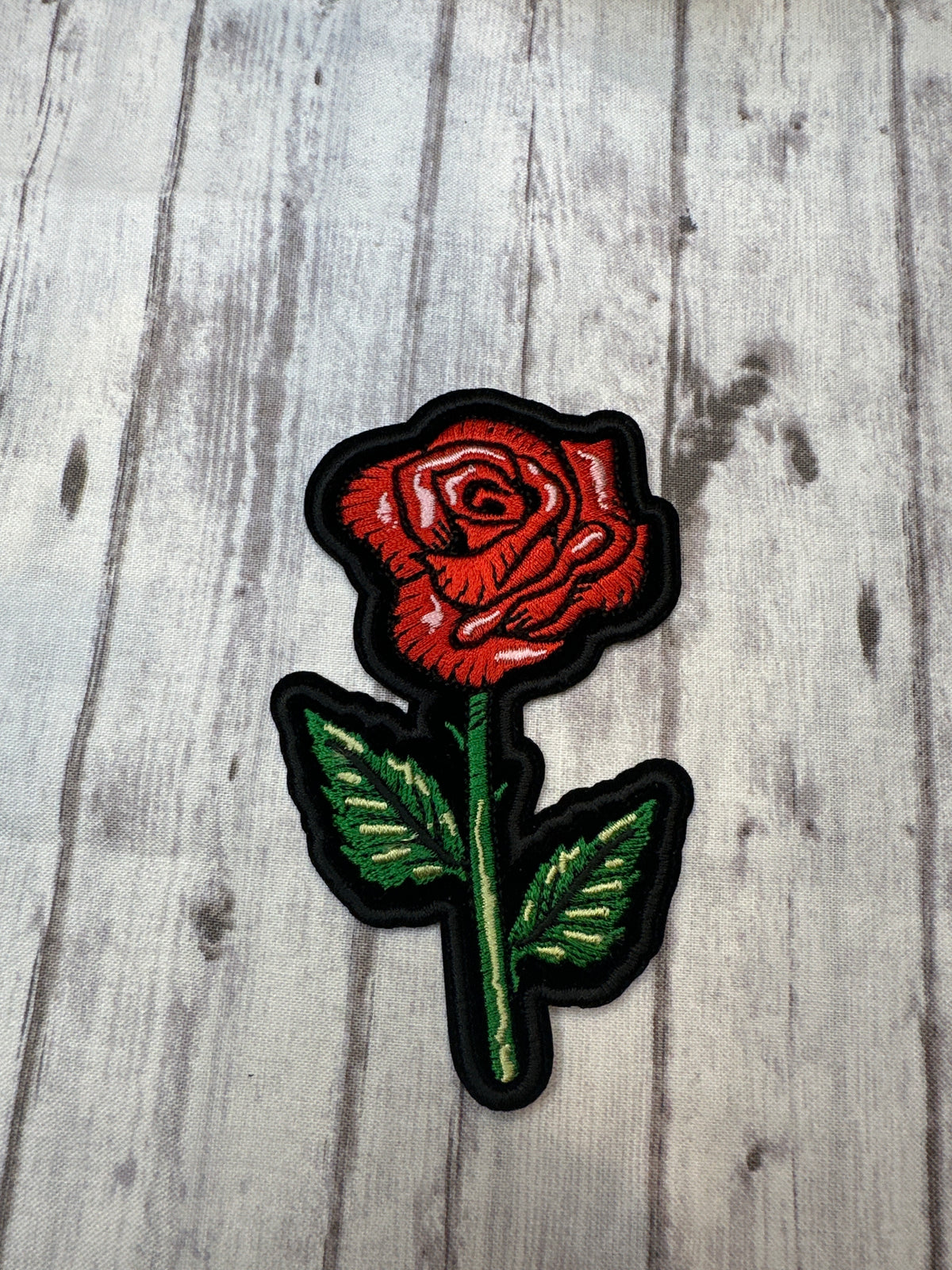 Red rose iron on patch