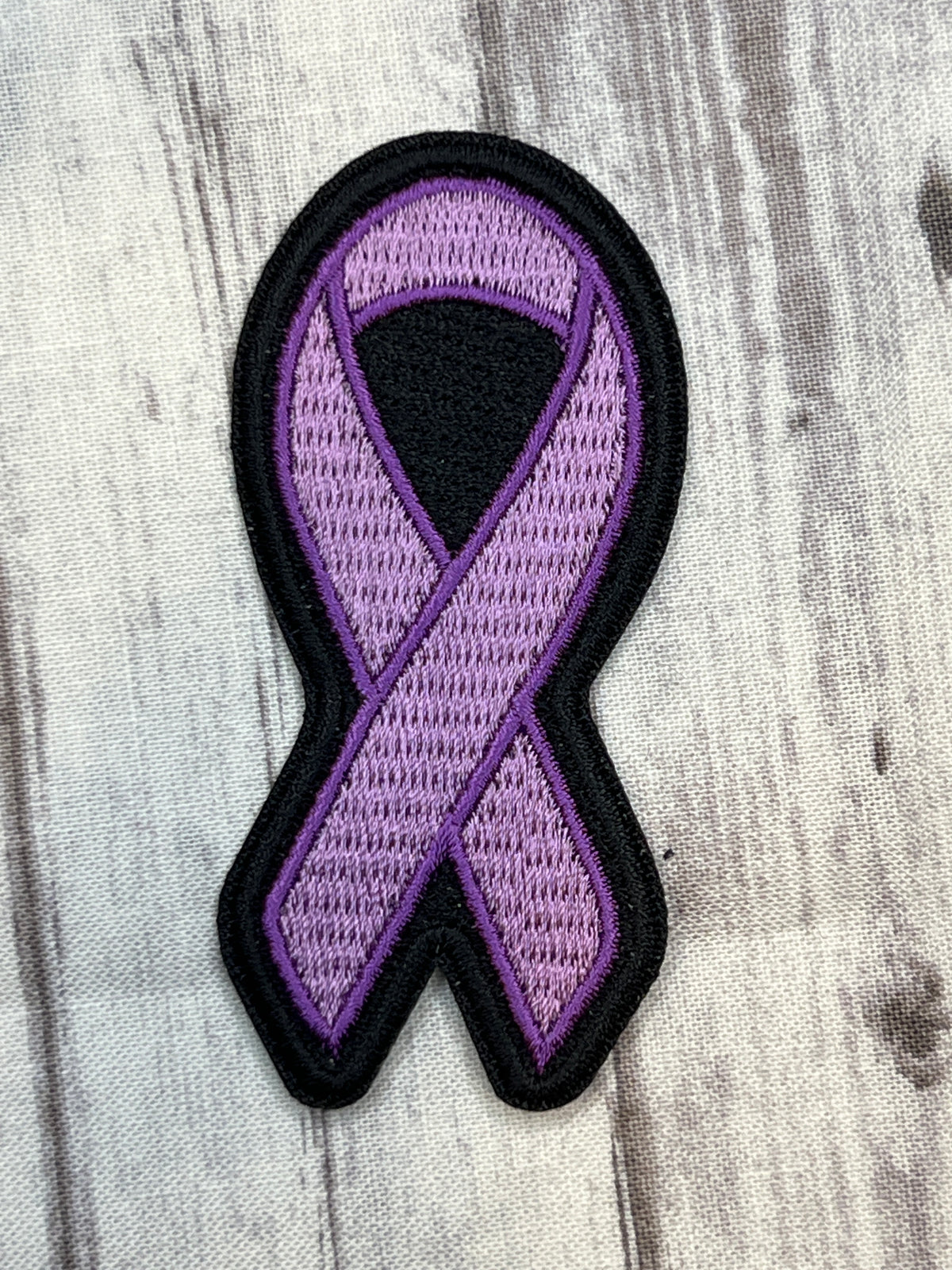 Purple Ribbon Breast Cancer Survivor Iron on Patch