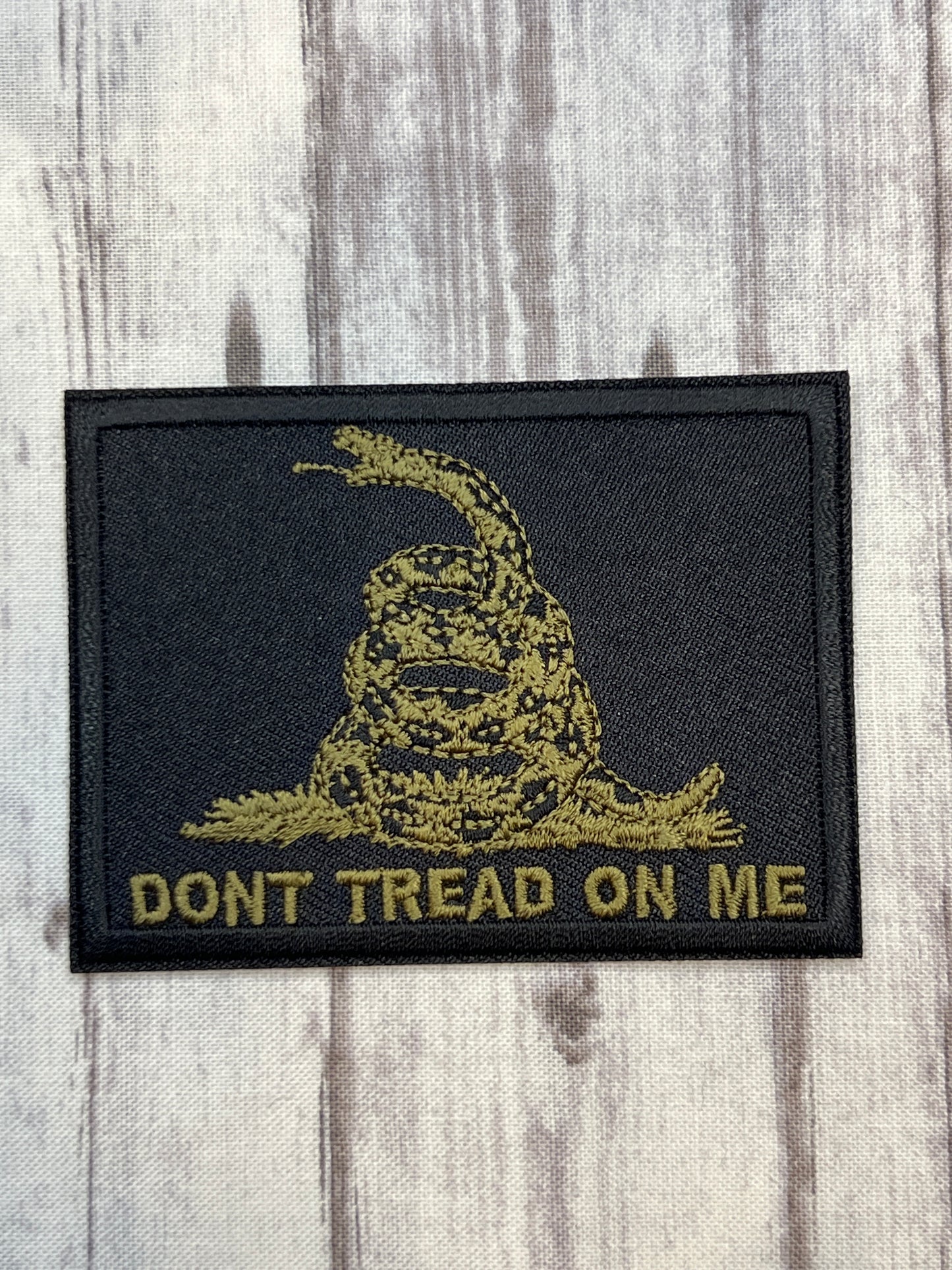 Don’t tread on me black and army green iron on patch