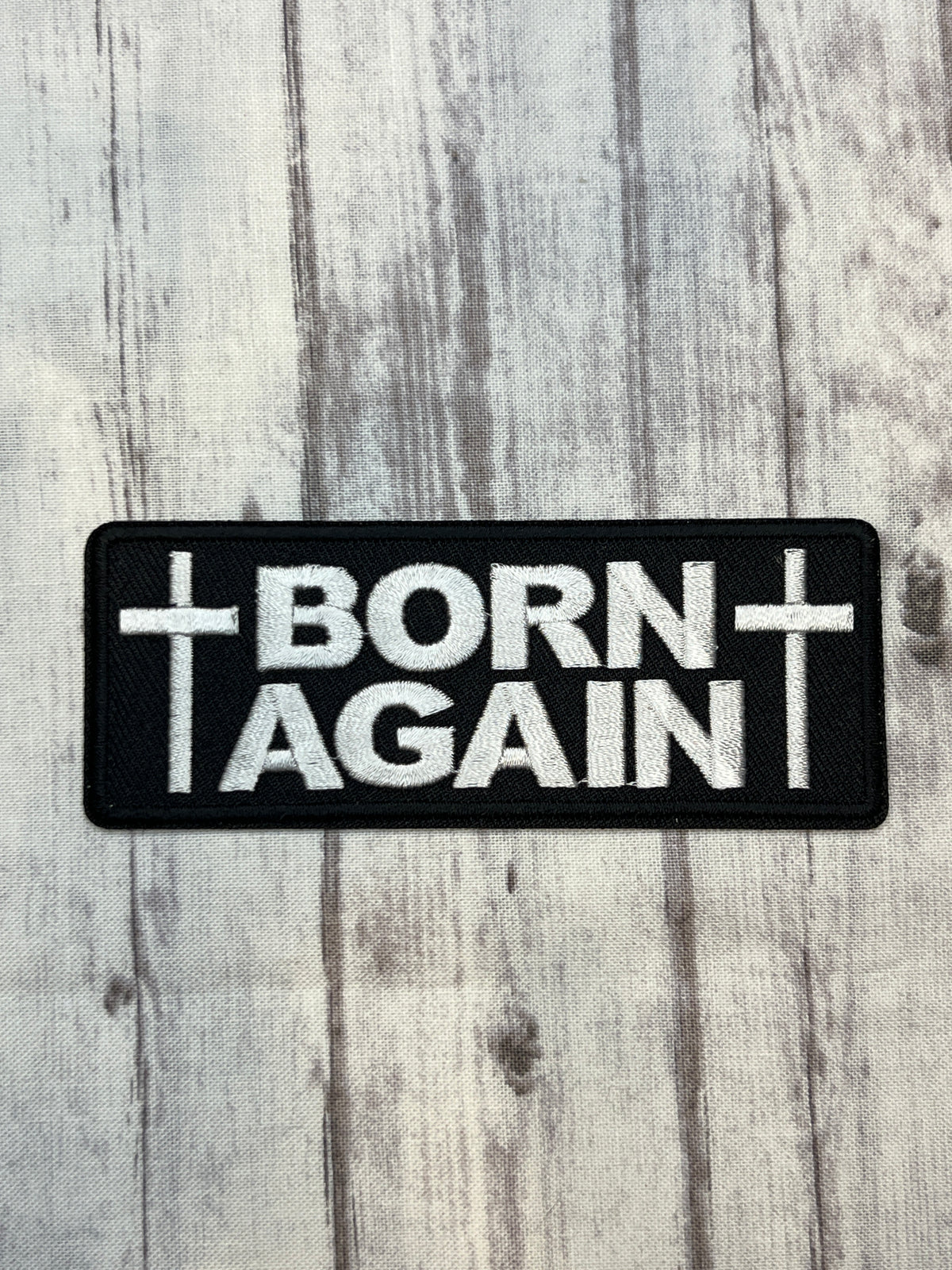 Born again, iron on patch
