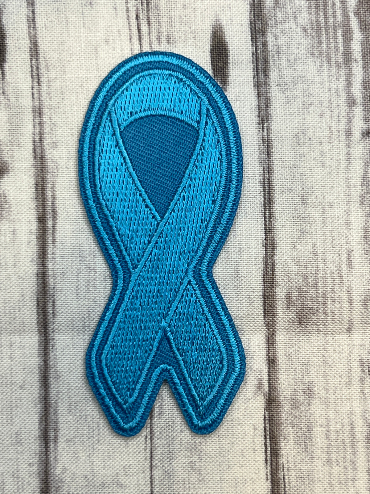 Blue ribbon patch for awareness and child abuse and bullying iron on patch ￼