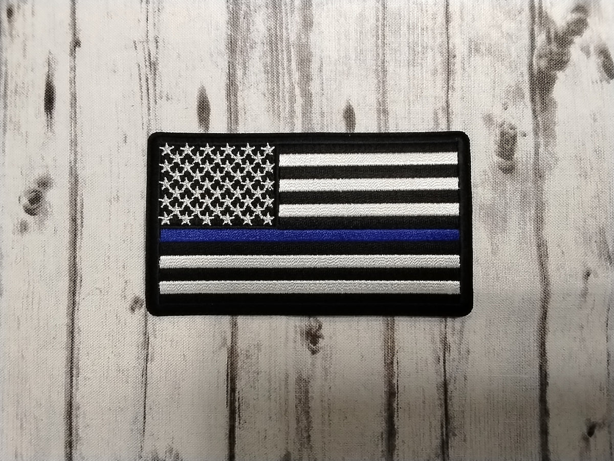 US Flag with Blue Stripe patch