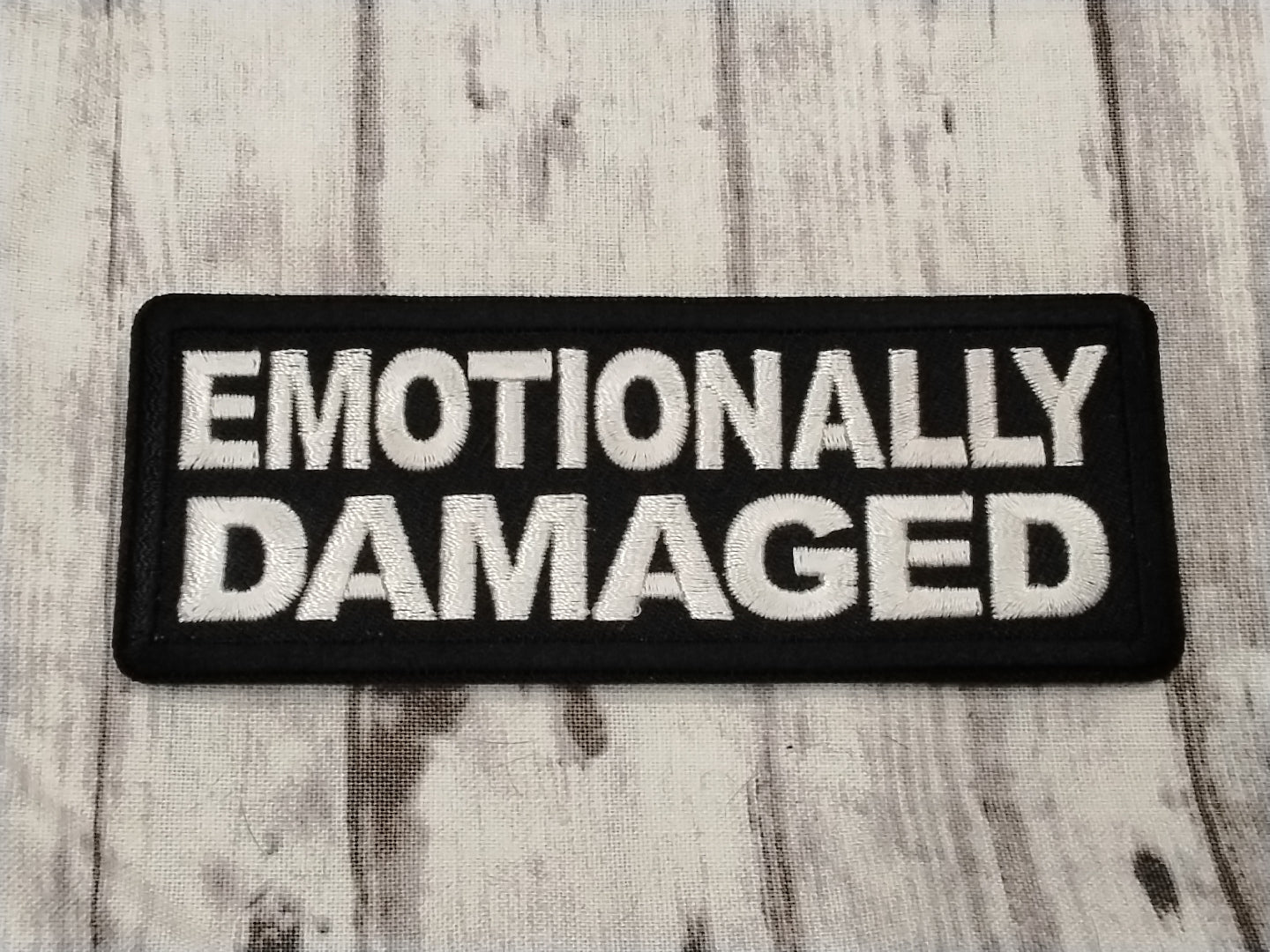 Emotionally Damaged iron on patch