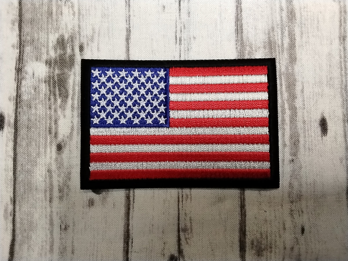 US Flag with Black border patch