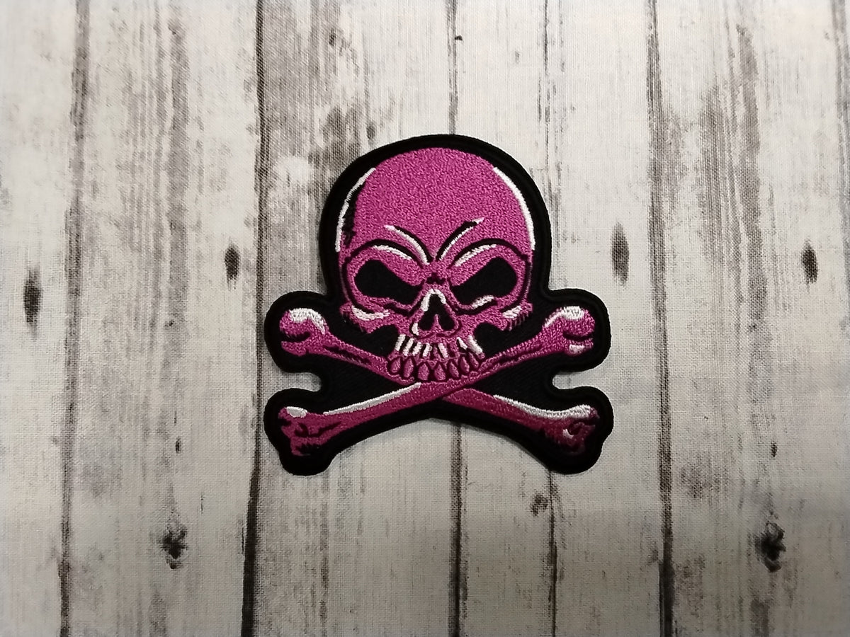 Pink Cross Bone Skull patch
