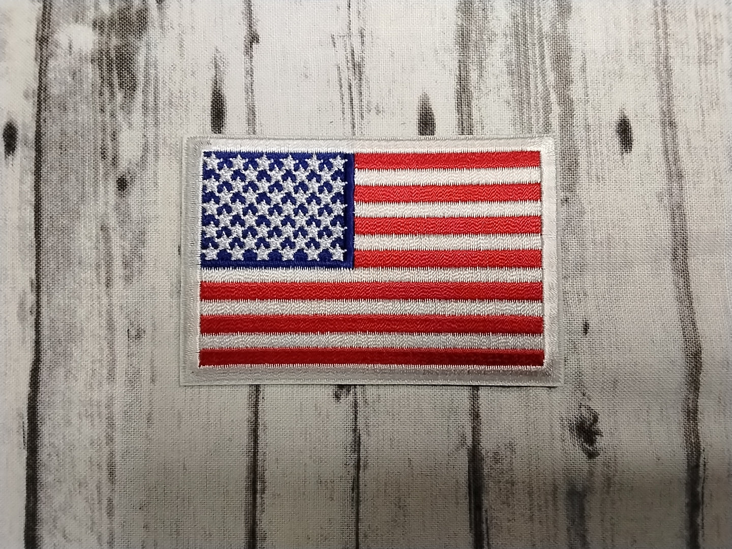 US Flag with White border patch